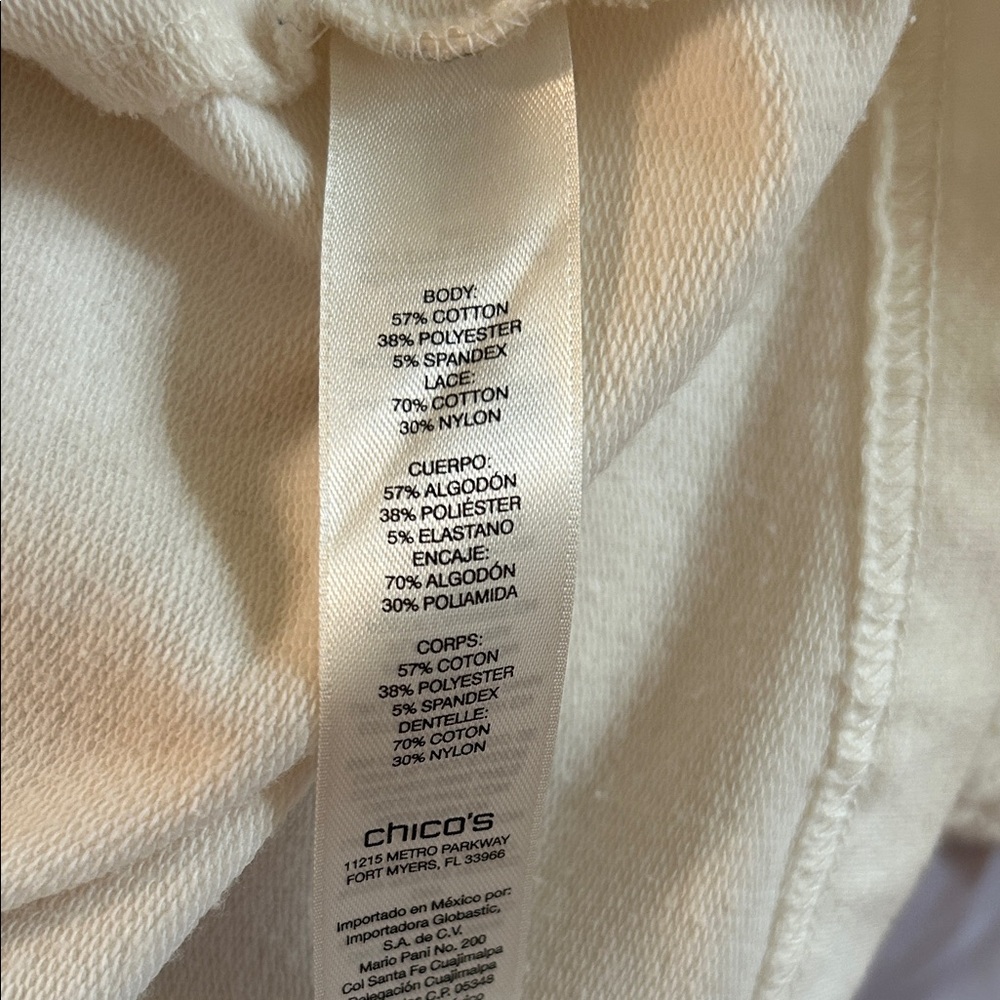 Women's Cream Hooded Jacket with lace accents size 1 - Picture 11 of 11